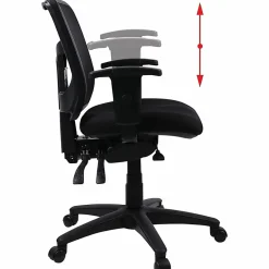 Lorell® Ergonomic Mesh/Fabric Mid-Back Managerial Swivel Chair, Black
