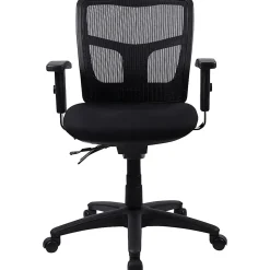 Lorell® Ergonomic Mesh/Fabric Mid-Back Managerial Swivel Chair, Black