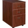 Lorell® Essentials 22"D Vertical 3-Drawer Mobile Pedestal File Cabinet, Mahogany