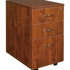 Lorell® Essentials 22"D Vertical 2-Drawer Mobile Pedestal File Cabinet, Mahogany