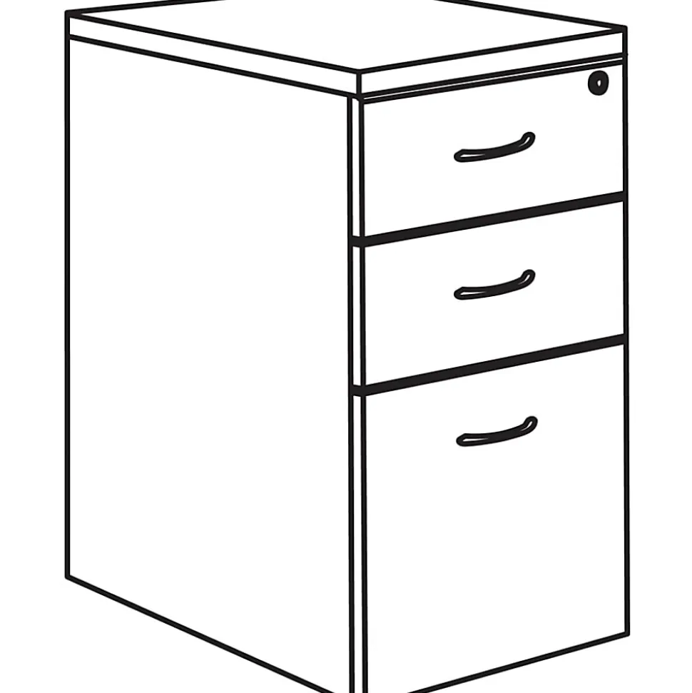 Lorell® Essentials 22"D Vertical 3-Drawer Mobile Pedestal File Cabinet, Cherry