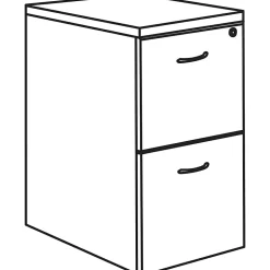 Lorell® Essentials 22"D Vertical 2-Drawer Mobile Pedestal File Cabinet, Cherry