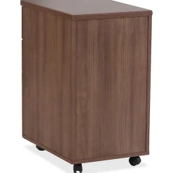 Lorell® Essentials 22"D Vertical 3-Drawer Mobile Pedestal File Cabinet, Walnut