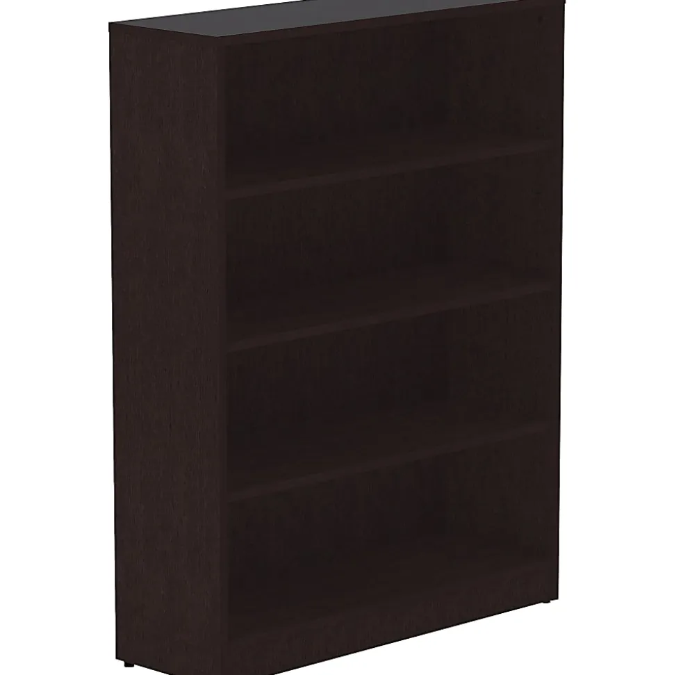 Lorell® Essentials 48"H 4-Shelf Bookshelf, Espresso