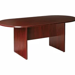 Lorell® Essentials Oval Conference Table, 72"W, Mahogany