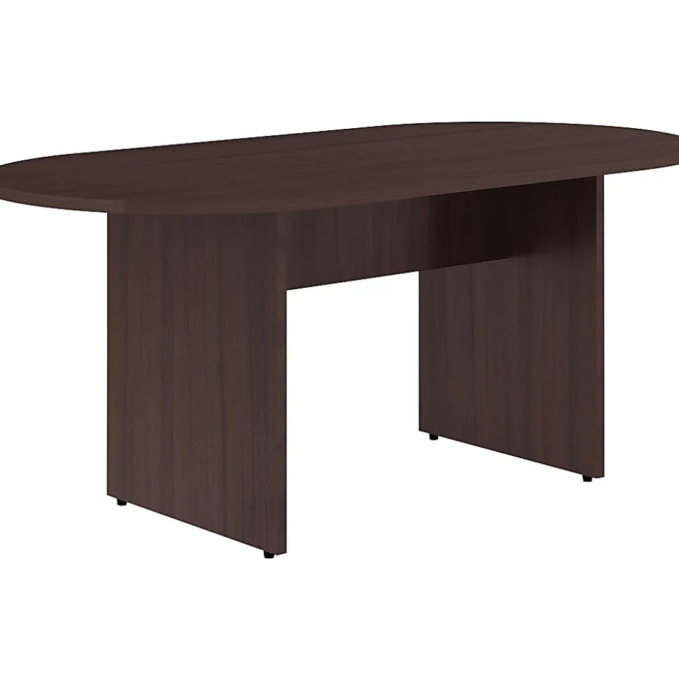Lorell® Essentials Oval Conference Table, 29-1/2"H x 72"W x 36"D, Espresso