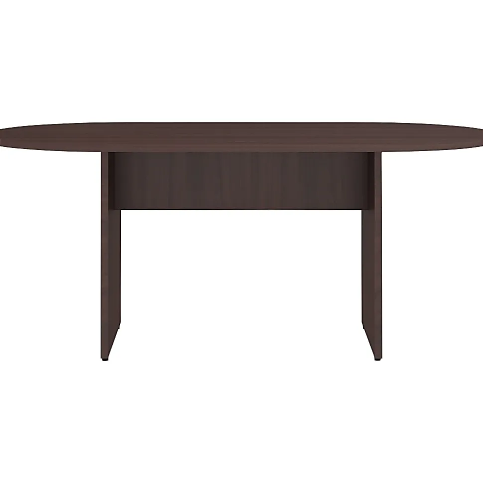 Lorell® Essentials Oval Conference Table, 29-1/2"H x 72"W x 36"D, Espresso