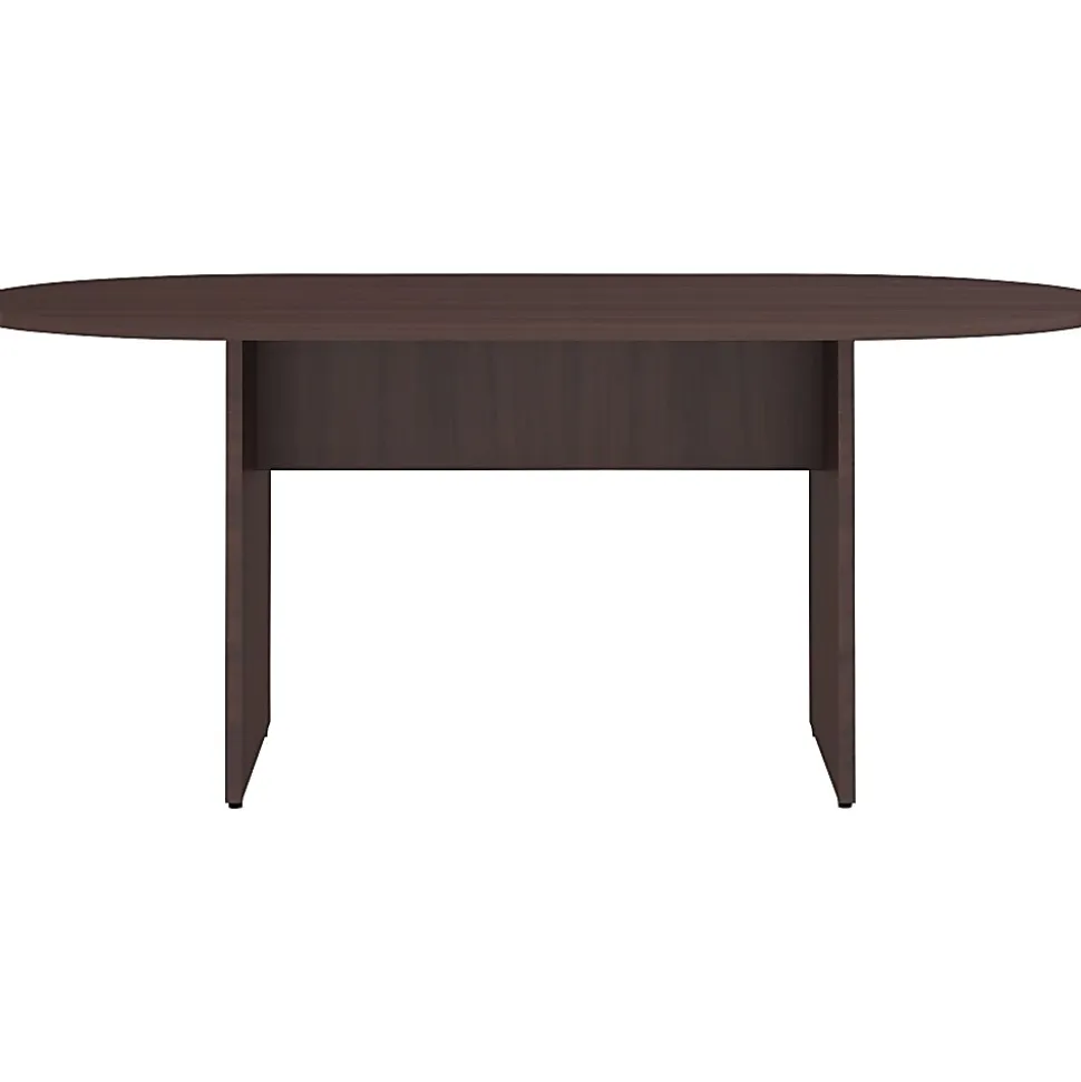 Lorell® Essentials Oval Conference Table, 29-1/2"H x 72"W x 36"D, Espresso