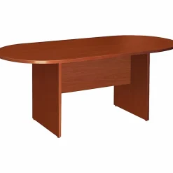 Lorell® Essentials Oval Conference Table, 72"W, Cherry