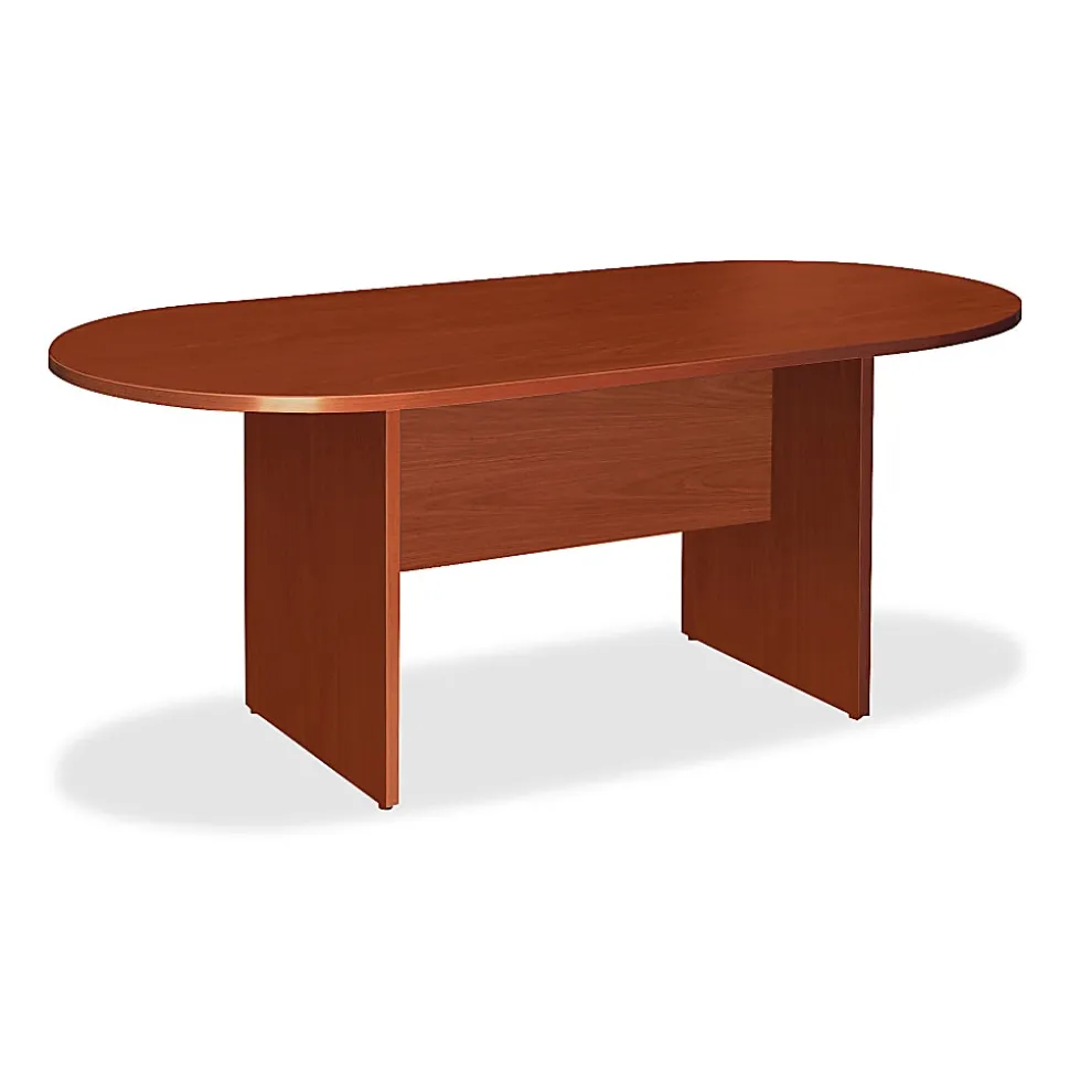 Lorell® Essentials Oval Conference Table, 72"W, Cherry