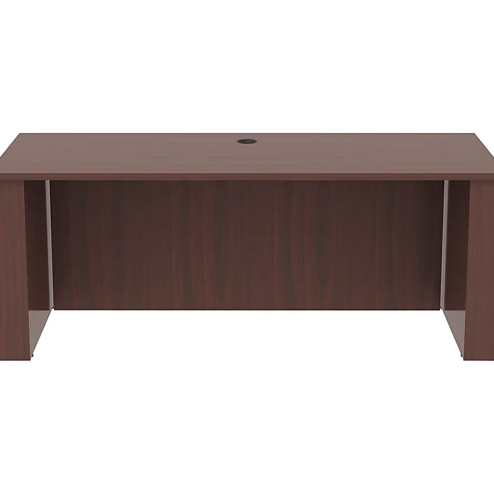 Lorell® Essentials Sit-to-Stand 72"W Desk Shell, Mahogany