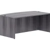 Lorell® Essentials 72"W Bowfront Computer Desk Shell, Weathered Charcoal