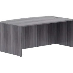 Lorell® Essentials 72"W Bowfront Computer Desk Shell, Weathered Charcoal