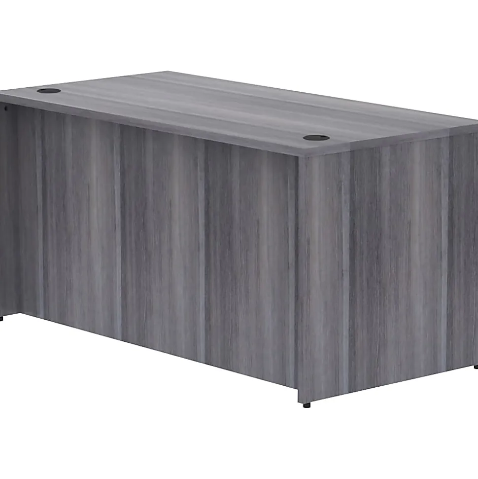 Lorell® Essentials 60"W Computer Desk, Weathered Charcoal