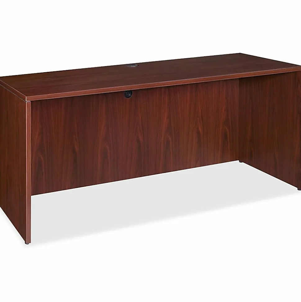 Lorell® Essentials 66"W Computer Desk Credenza, Mahogany