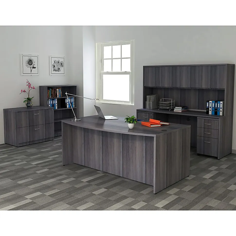 Lorell® Essentials 48"W Computer Desk, Weathered Charcoal