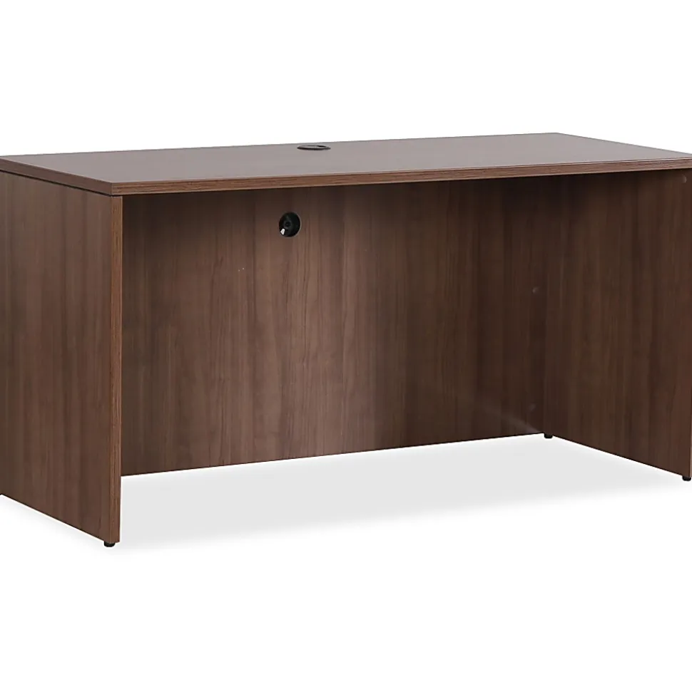 Lorell® Essentials 72"W Computer Desk Credenza Shell, Walnut