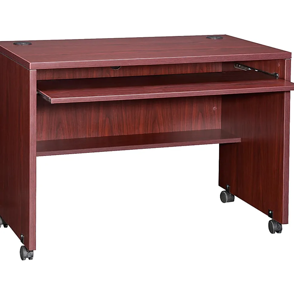 Lorell® Essentials 42"W Computer Workstation, 29-1/2"H x 41-3/8"W x 23-5/8"D, Mahogany