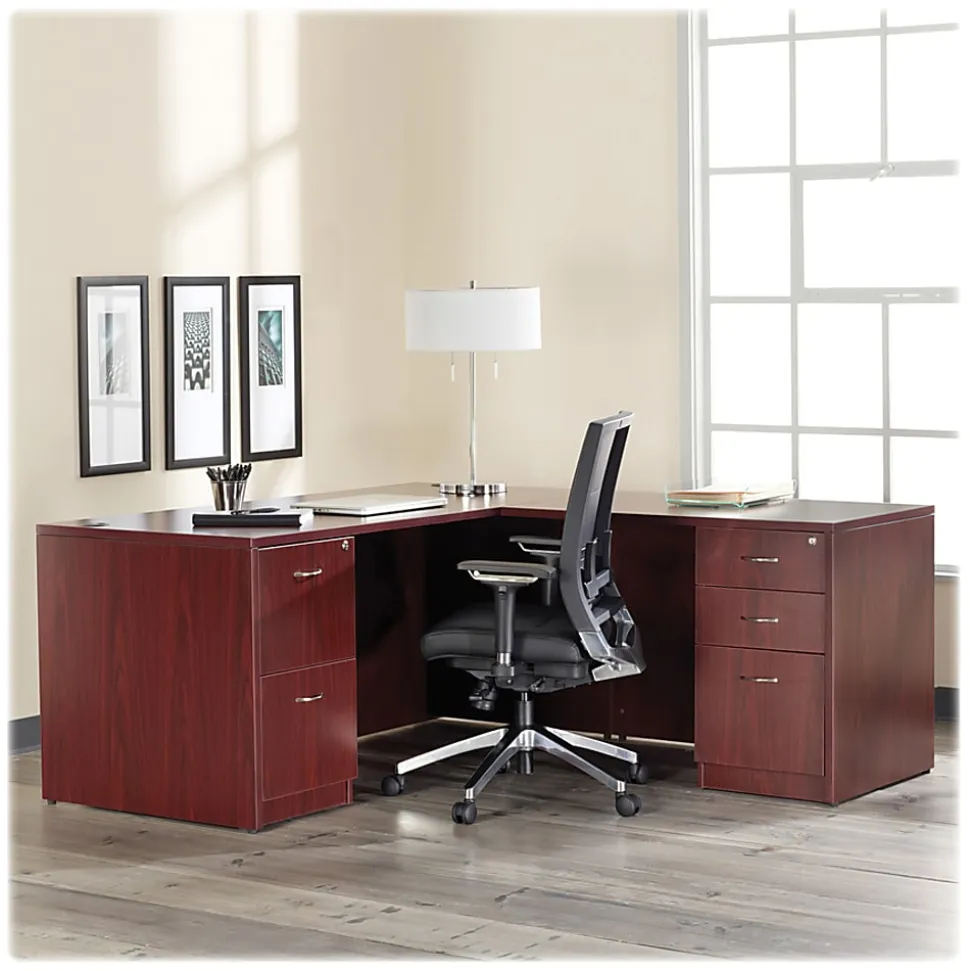 Lorell® Essentials 60"W Computer Desk Credenza, Mahogany