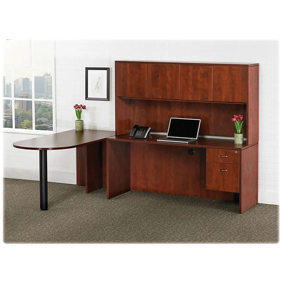 Lorell® Essentials 60"W Computer Desk Credenza, Mahogany