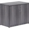 Lorell® Essentials 36"W 2-Door Storage Cabinet, Weathered Charcoal