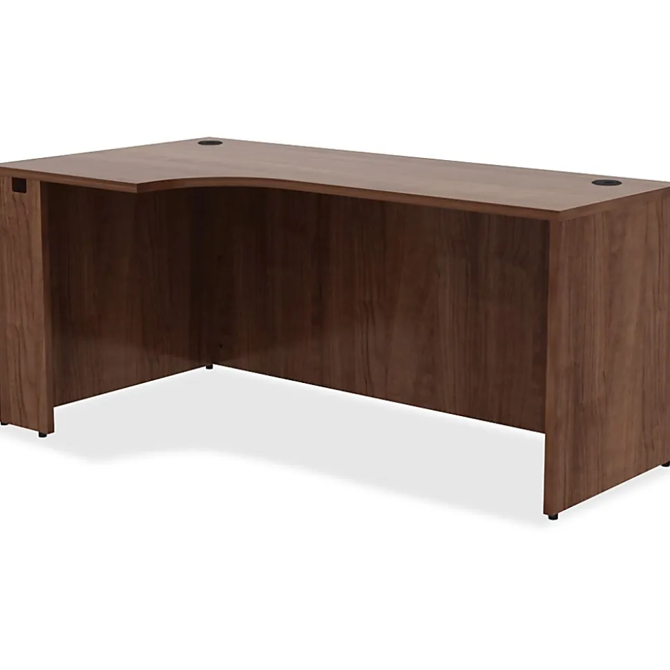 Lorell® Essentials 66"W Left Corner Computer Desk Credenza, Walnut