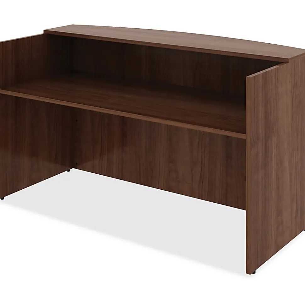 Lorell® Essentials 72"W Reception Computer Desk, Walnut