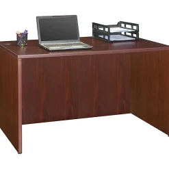 Lorell® Essentials 48"W Rectangular Shell Computer Desk, Mahogany