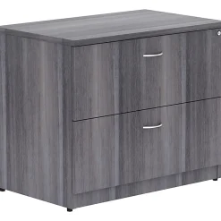 Lorell® Essentials 35"W x 22"D Lateral 2-Drawer File Cabinet, Weathered Charcoal