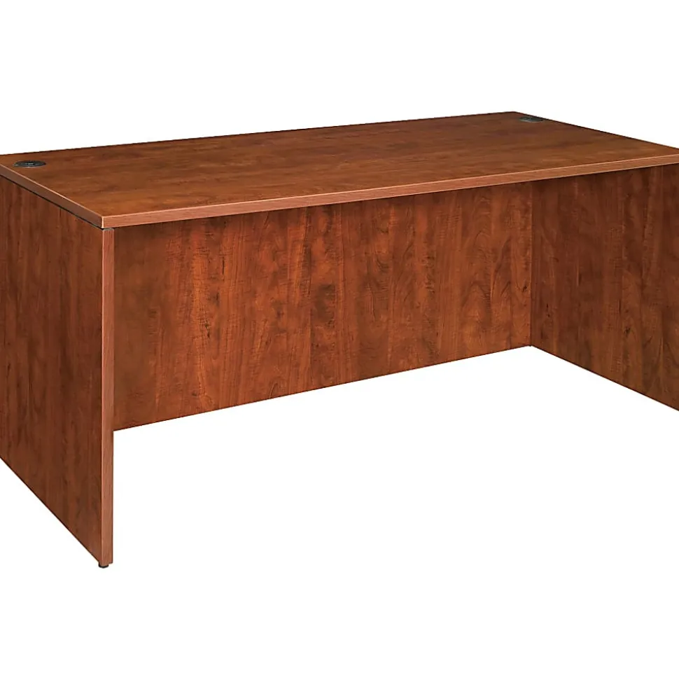 Lorell® Essentials 48"W x 24"D Rectangular Shell Computer Desk, Cherry