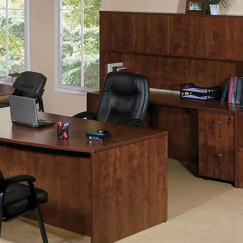 Lorell® Essentials 48"W x 24"D Rectangular Shell Computer Desk, Cherry