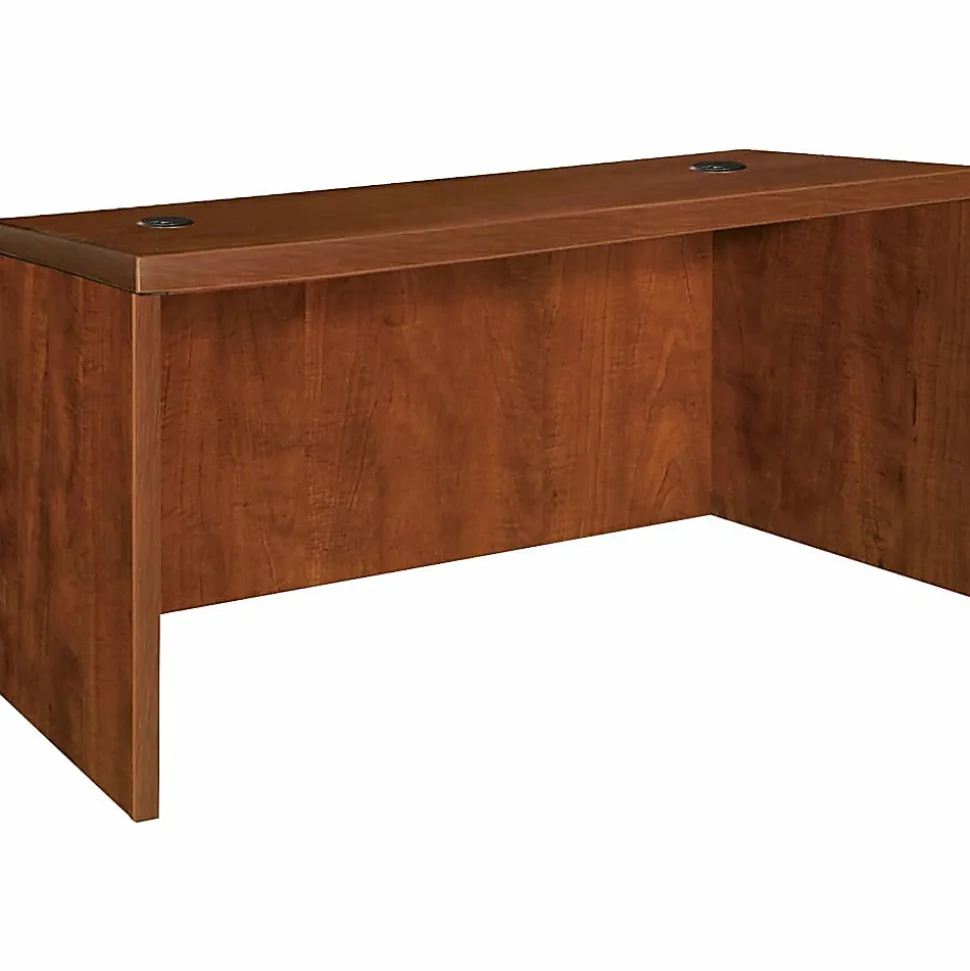 Lorell® Essentials 48"W x 30"D Rectangular Shell Computer Desk, Cherry