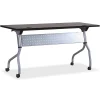 Lorell® Flip Top Training Table, 60"W, Espresso/Silver