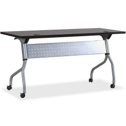 Lorell® Flip Top Training Table, 60"W, Espresso/Silver