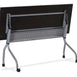 Lorell® Flip Top Training Table, 60"W, Espresso/Silver