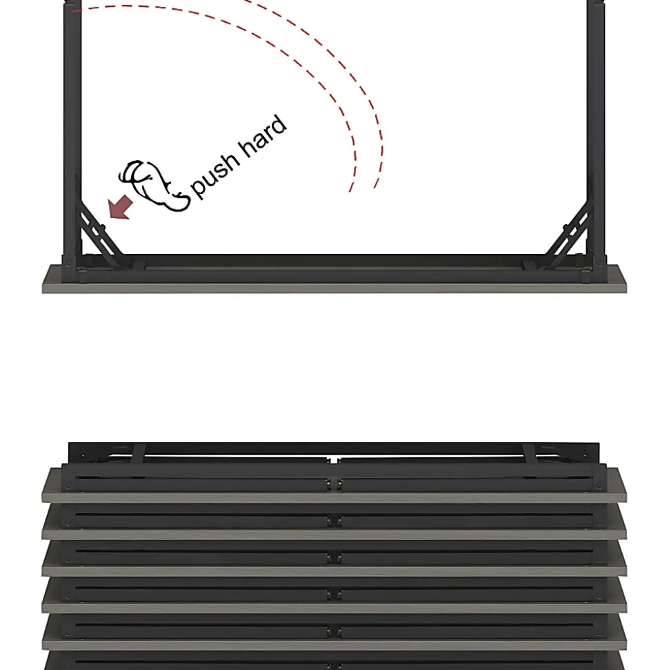 Lorell® Folding Melamine Training Table, 30”H x 60”W x 18”D, Black/Gray