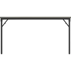 Lorell® Folding Melamine Training Table, 30”H x 60”W x 18”D, Black/Gray