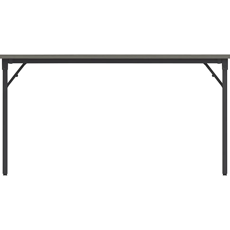 Lorell® Folding Melamine Training Table, 30”H x 60”W x 18”D, Black/Gray
