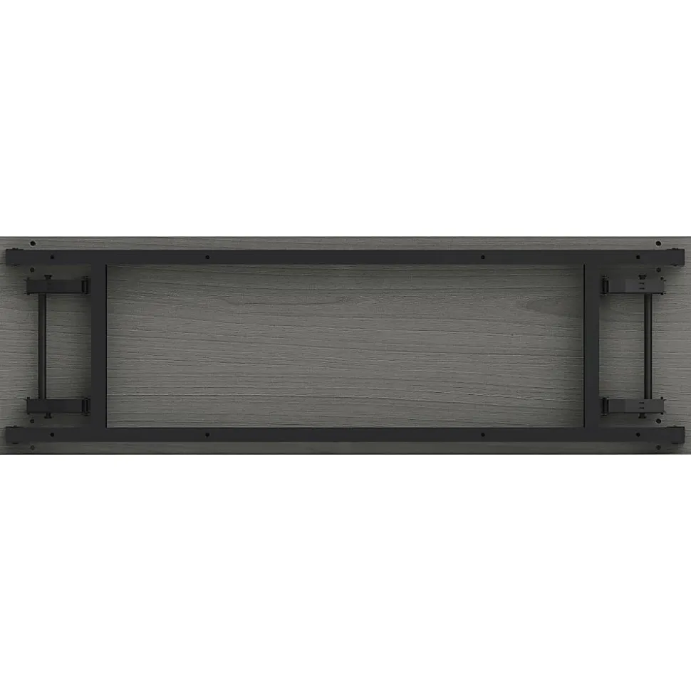 Lorell® Folding Melamine Training Table, 30”H x 60”W x 18”D, Black/Gray