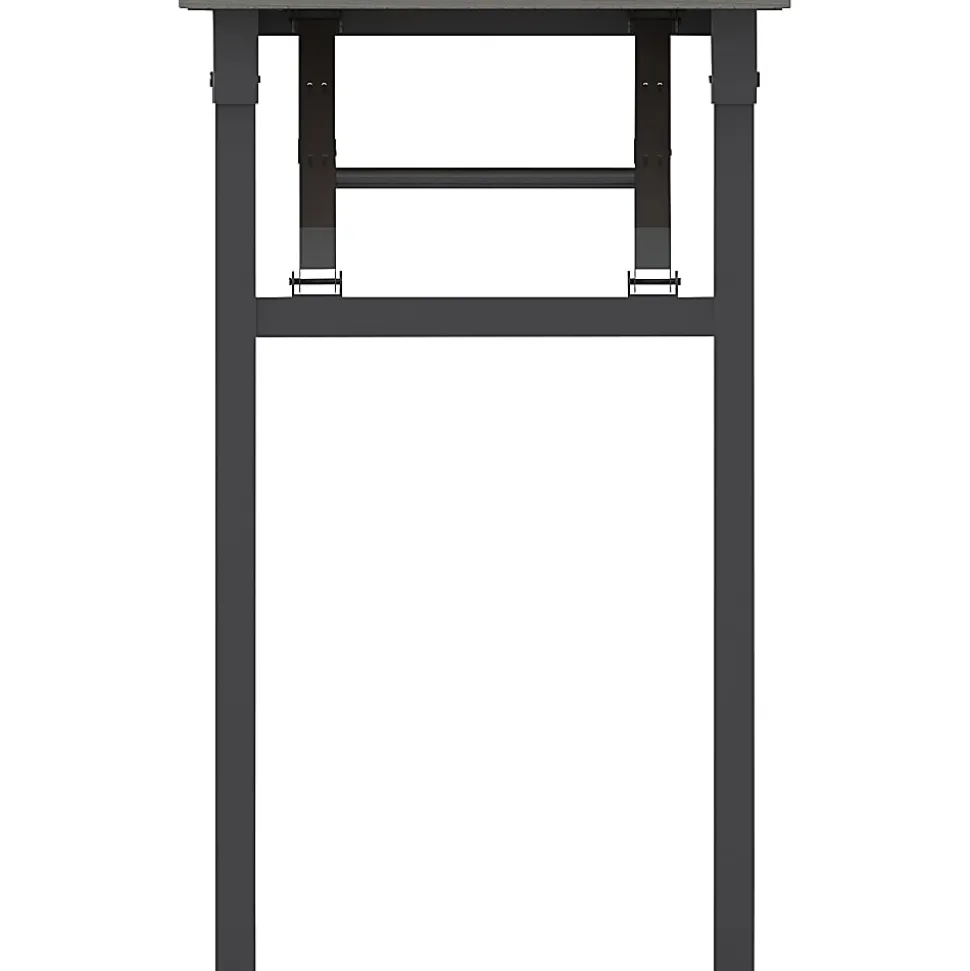 Lorell® Folding Melamine Training Table, 30”H x 60”W x 18”D, Black/Gray