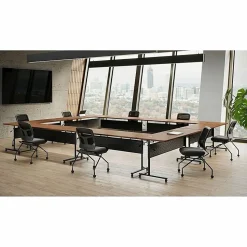 Lorell® Folding Melamine Training Table, 30”H x 60”W x 18”D, Black/Gray