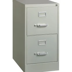 Lorell® Fortress 22"D Vertical 2-Drawer Letter-Size File Cabinet, Light Gray