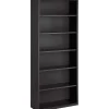 Lorell® Fortress 82"H 6-Shelf Contemporary Bookcase, Gray/Dark Finish, Standard Delivery