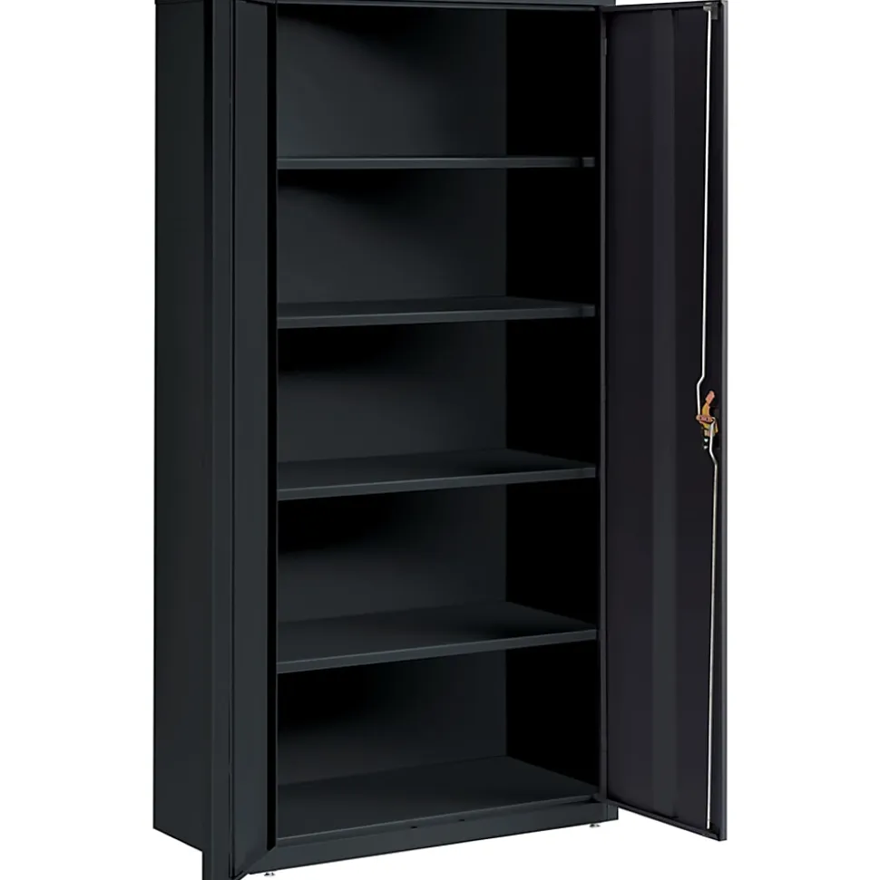 Lorell® Fortress Series 18"D Steel Storage Cabinet, Fully Assembled, 5-Shelf, Black