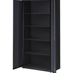 Lorell® Fortress Series 18"D Steel Storage Cabinet, Fully Assembled, 5-Shelf, Black