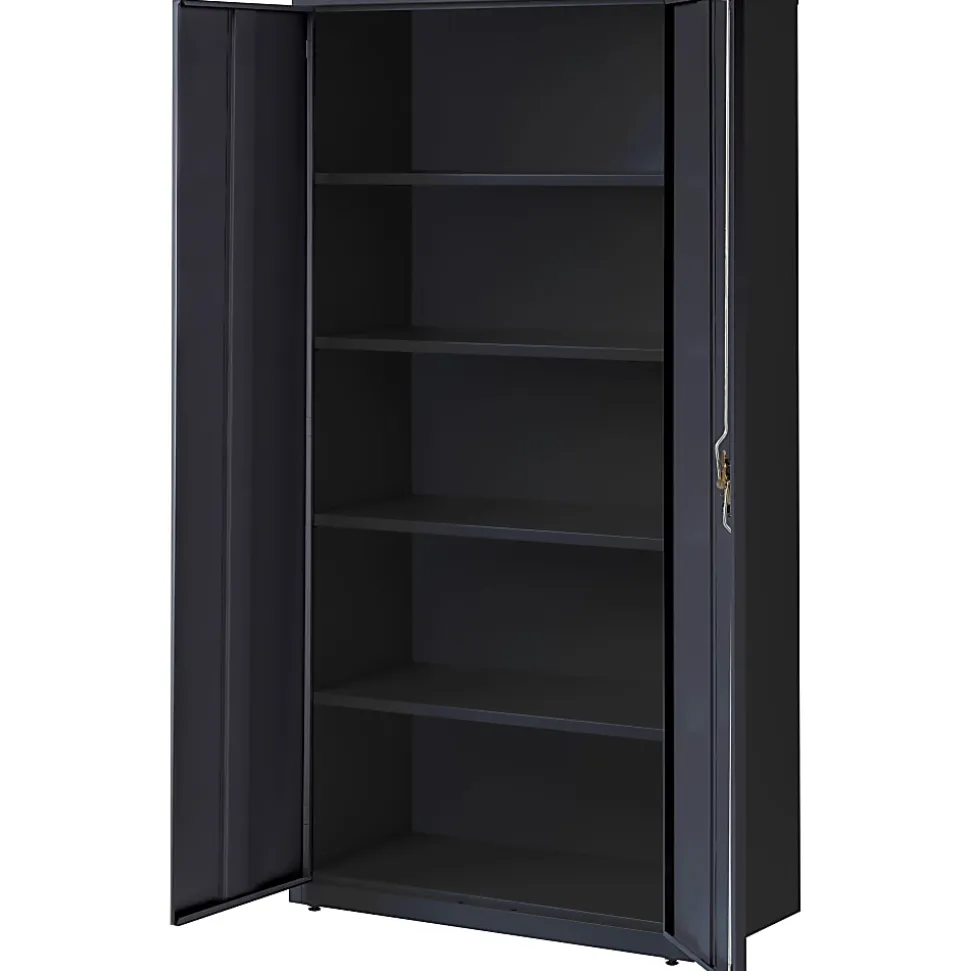 Lorell® Fortress Series 18"D Steel Storage Cabinet, Fully Assembled, 5-Shelf, Black