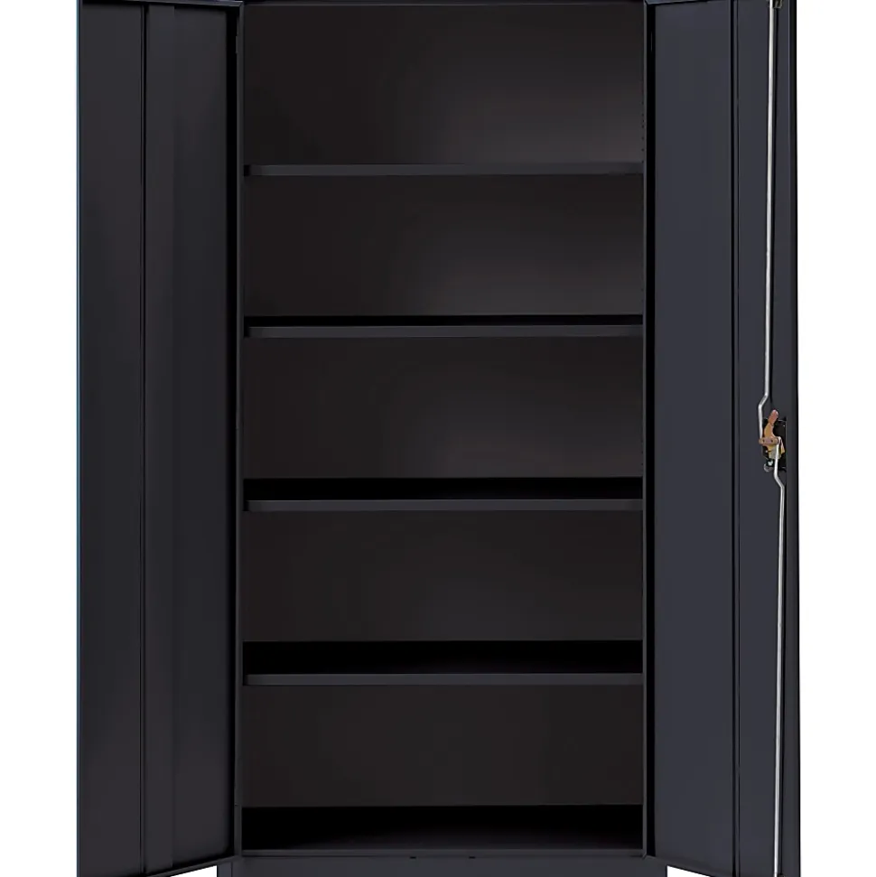 Lorell® Fortress Series 18"D Steel Storage Cabinet, Fully Assembled, 5-Shelf, Black