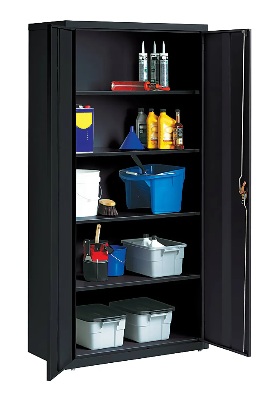 Lorell® Fortress Series 18"D Steel Storage Cabinet, Fully Assembled, 5-Shelf, Black