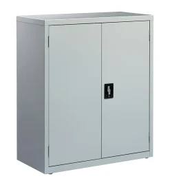 LorellĀ® Fortress Series 18"D Steel Storage Cabinet, Fully Assembled, 3-Shelf, Light Gray