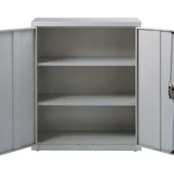 Lorell® Fortress Series 18"D Steel Storage Cabinet, Fully Assembled, 3-Shelf, Light Gray